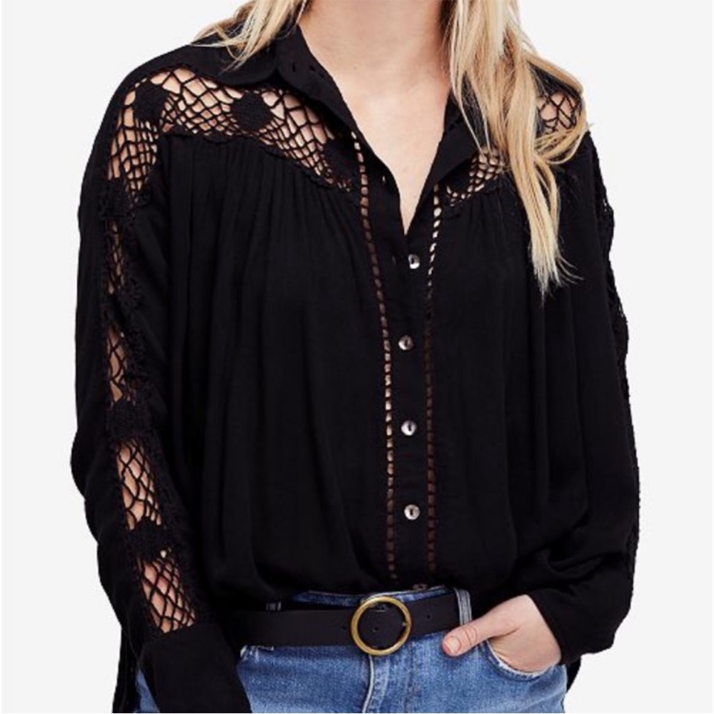 Free People | Katie Bird Lace-Inset Shirt